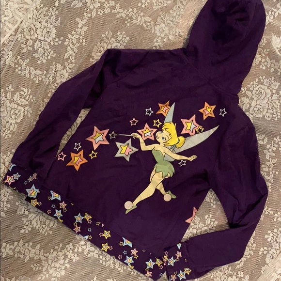 VINTAGE DISNEY TINKERBELL HOODIE Sweater PURPLE SZ M BEAUTIFUL DISNEYLAND - Picture 3 of 10